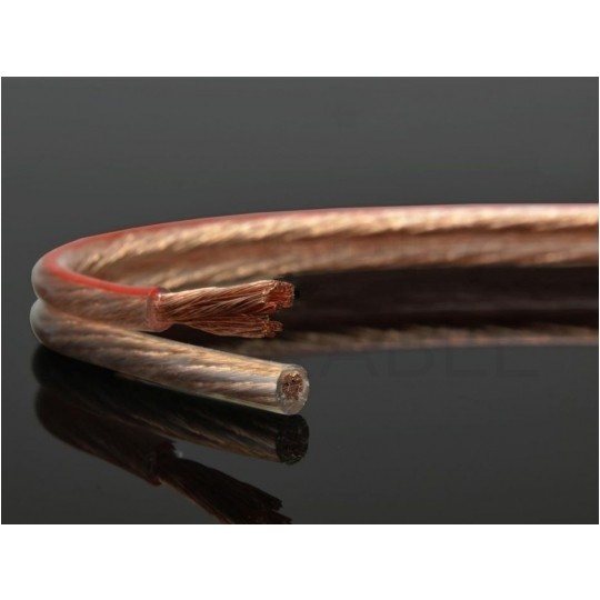 Kabel głośnikowy płaski TLgYp 2x6mm2 Cu OFC transparentny Technokabel