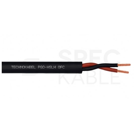 Kabel głośnikowy TECHNOAUDIO PGO-HSLH 2x4mm2 Cu OFC zewnętrzny B2ca bezhalogenowy LSOH czarny Technokabel