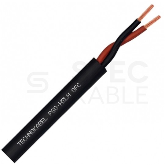 Kabel głośnikowy TECHNOAUDIO PGO-HSLH 2x4mm2 Cu OFC zewnętrzny B2ca bezhalogenowy LSOH czarny Technokabel