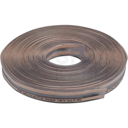 Kabel głośnikowy ULTRA płaski TPLYp 2x2,5mm2 Cu OFC transparentny Technokabel