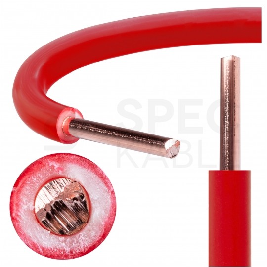 Kabel instalacyjny DY / H07V-U 0,5mm2 jednożyłowy czerwony 450/750V drut Elektrokabel