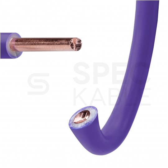 Kabel instalacyjny DY / H07V-U 0,75mm2 jednożyłowy fioletowy 450/750V drut Elektrokabel