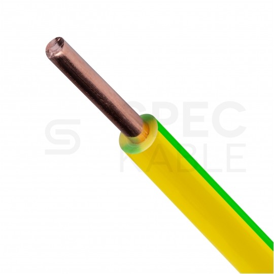 Kabel instalacyjny DY / H07V-U 1,5mm2 jednożyłowy żółto-zielony 450/750V drut Elektrokabel