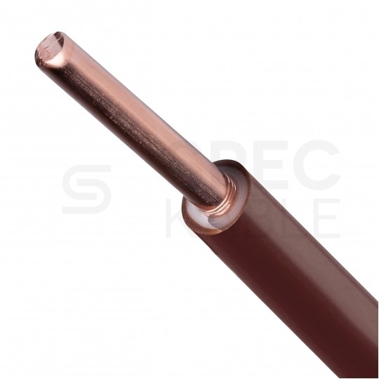 Kabel instalacyjny DY / H07V-U 2,5mm2 jednożyłowy brązowy 450/750V drut Basoglu