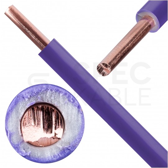 Kabel instalacyjny DY / H07V-U 2,5mm2 jednożyłowy fioletowy 450/750V drut Elektrokabel