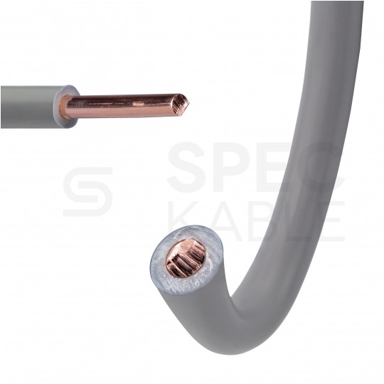 Kabel instalacyjny DY / H07V-U 2,5mm2 jednożyłowy szary 450/750V drut Basoglu