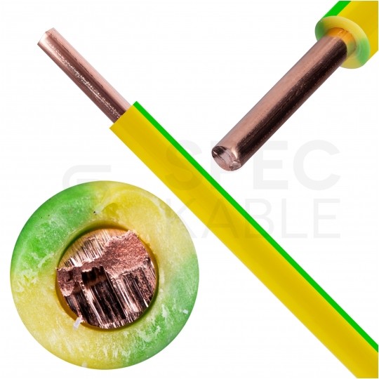 Kabel instalacyjny H07Z1-U 2,5mm2 jednożyłowy żółto-zielony 450/750V bezhalogenowy B2ca drut Basoglu