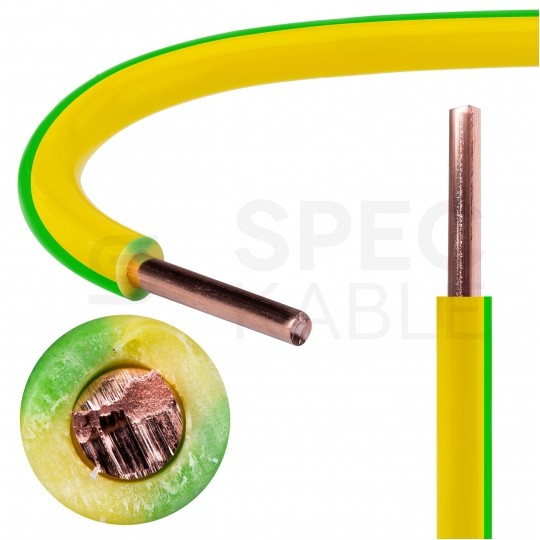 Kabel instalacyjny H07Z1-U 2,5mm2 jednożyłowy żółto-zielony 450/750V bezhalogenowy B2ca drut Basoglu