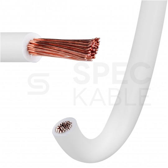 Kabel instalacyjny LgY / H05V-K 0,35mm2 jednożyłowy biały 300/500V giętki linka Texsim