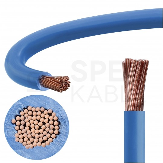 Kabel instalacyjny LgY / H05V-K 0,35mm2 jednożyłowy niebieski 300/500V giętki linka Texsim