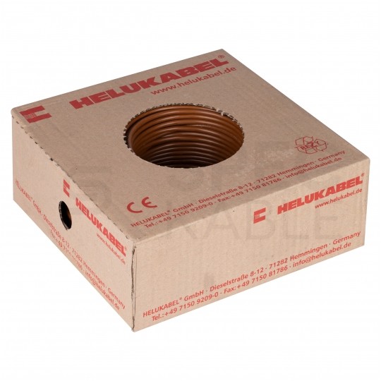 Kabel instalacyjny LgY / H05V-K 0,75mm2 jednożyłowy brązowy 300/500V giętki linka Helukabel