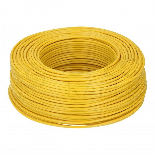 Kabel instalacyjny LgY / H05V-K 0,75mm2 jednożyłowy żółty 300/500V giętki linka Elektrokabel