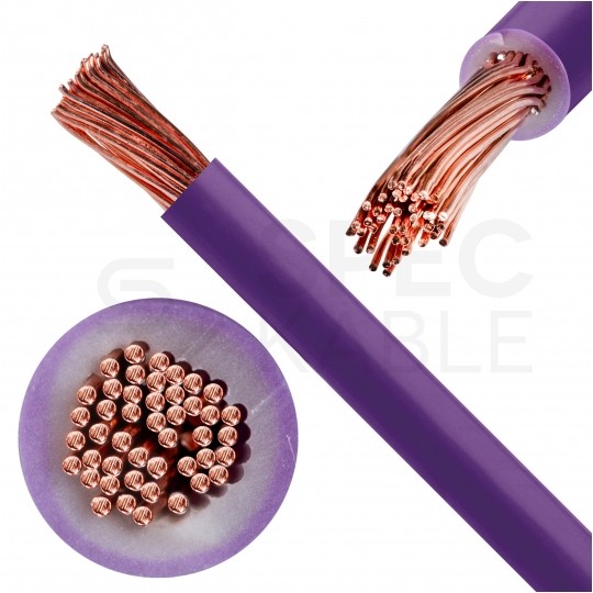 Kabel instalacyjny LgY / H05V-K 1mm2 jednożyłowy fioletowy 300/500V giętki linka Elektrokabel