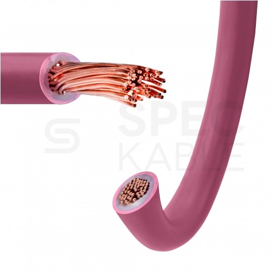 Kabel instalacyjny LgY / H05V-K 1mm2 jednożyłowy różowy 300/500V giętki linka Elektrokabel
