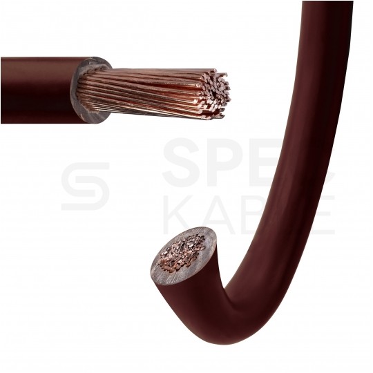 Kabel instalacyjny LgY / H07V-K 1,5mm2 jednożyłowy brązowy 450/750V giętki linka Helukabel