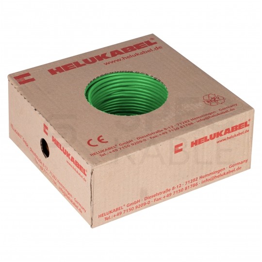 Kabel instalacyjny LgY / H07V-K 1,5mm2 jednożyłowy zielony 450/750V giętki linka Helukabel