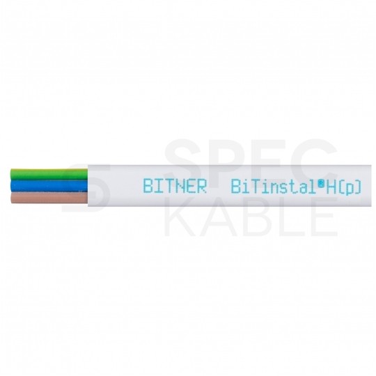 Kabel instalacyjny płaski BiTinstal H(p) HDHp 3x1,5mm2 biały 450/750V bezhalogenowy YDYp B2ca drut Bitner