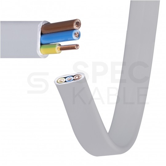 Kabel instalacyjny płaski EL-Instal HP HDHp 3x1,5mm2 szary 450/750V bezhalogenowy YDYp Dca drut Eltrim