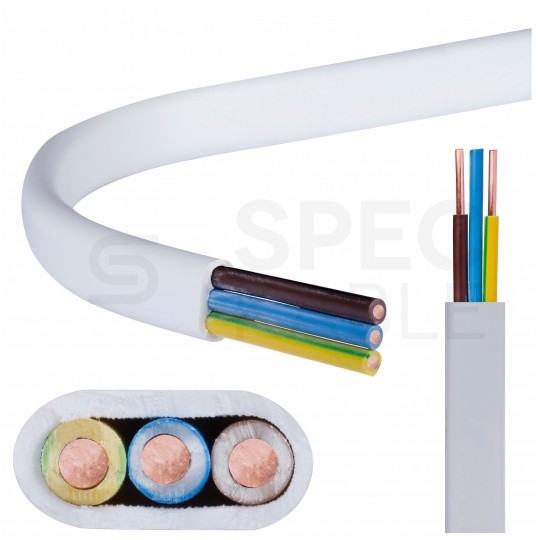 Kabel instalacyjny płaski EL-Instal HP+ HDHp 3x2,5mm2 biały 450/750V bezhalogenowy YDYp B2ca drut Eltrim