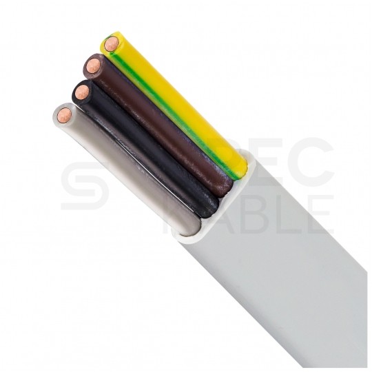 Kabel instalacyjny płaski EL-Instal HP+ HDHp 4x1,5mm2 biały 450/750V bezhalogenowy YDYp B2ca drut Eltrim