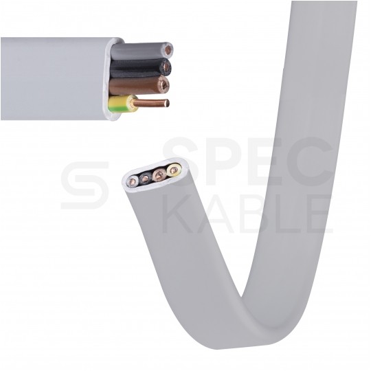 Kabel instalacyjny płaski EL-Instal HP HDHp 4x1,5mm2 szary 450/750V bezhalogenowy YDYp Dca drut Eltrim