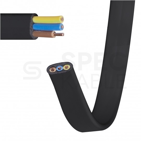 Kabel instalacyjny płaski EL-Instal NP YDYp 3x1,5mm2 czarny 450/750V uniepalniony Dca drut Eltrim