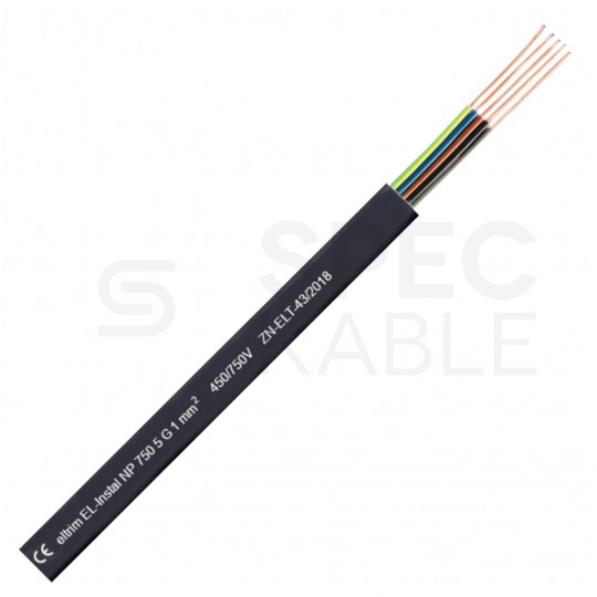 Kabel instalacyjny płaski EL-Instal NP YDYp 3x1,5mm2 czarny 450/750V uniepalniony Dca drut Eltrim