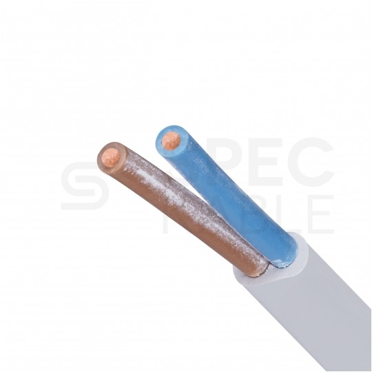 Kabel instalacyjny płaski YDYp 2x2,5mm2 biały 450/750V drut Elektrokabel