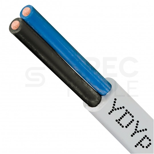 Kabel instalacyjny płaski YDYp 2x2,5mm2 biały 450/750V drut Mercor