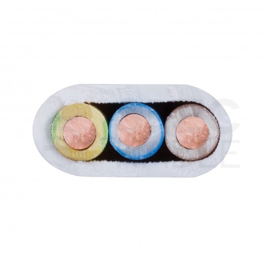 Kabel instalacyjny płaski YDYp 3x2,5mm2 biały 450/750V drut Eltrim