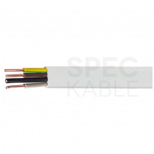 Kabel instalacyjny płaski YDYp 4x1,5mm2 biały 450/750V drut Elektrokabel