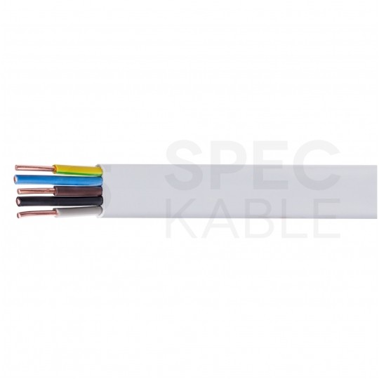 Kabel instalacyjny płaski YDYp 5x1,5mm2 biały 450/750V drut Elektrokabel