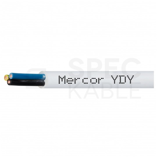 Kabel instalacyjny YDY 3x2,5mm2 biały 450/750V drut Mercor