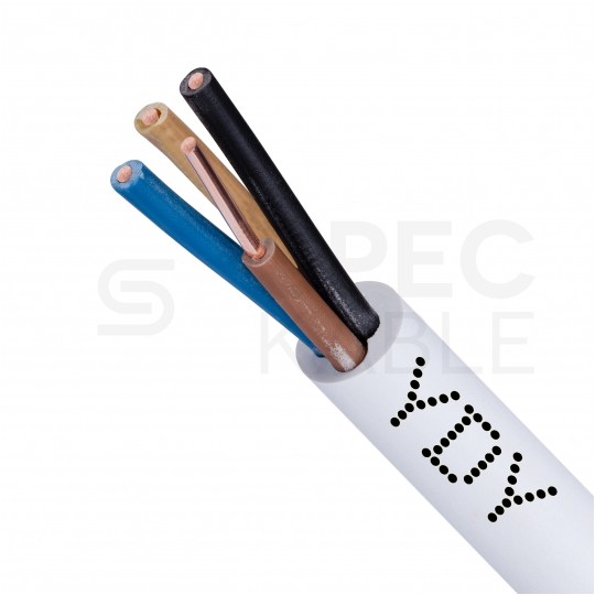 Kabel instalacyjny YDY 4x1,5mm2 biały 450/750V drut Mercor