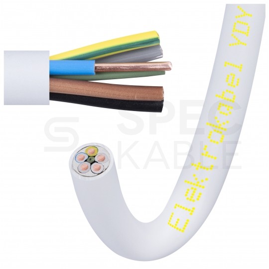 Kabel instalacyjny YDY 5x1,5mm2 biały 450/750V drut Elektrokabel