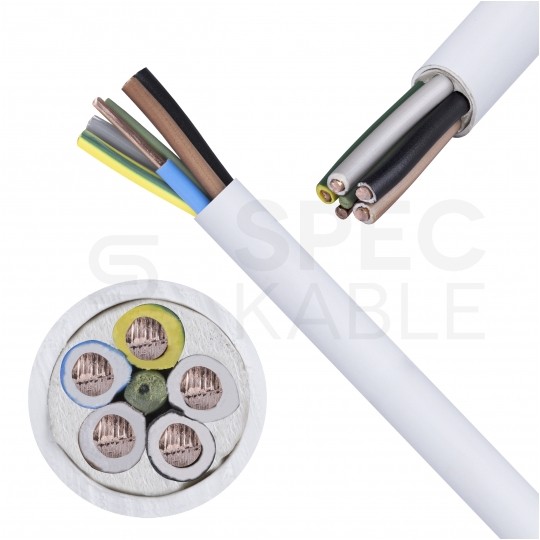 Kabel instalacyjny YDY 5x2,5mm2 biały 450/750V drut NKT