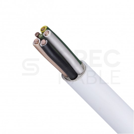 Kabel instalacyjny YDY 5x4mm2 biały 450/750V drut Elektrokabel