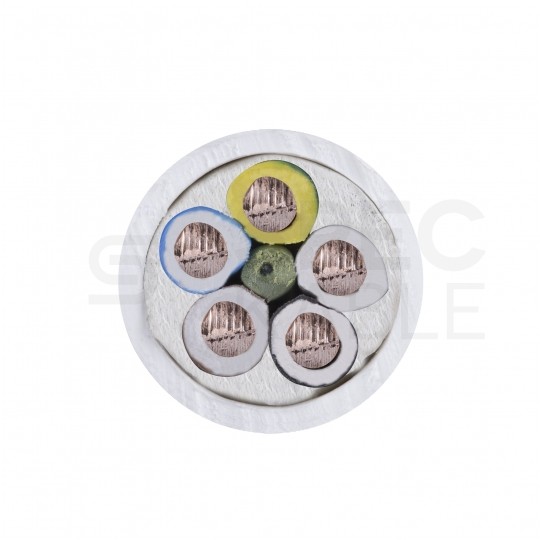 Kabel instalacyjny YDY 5x4mm2 biały 450/750V drut Elektrokabel