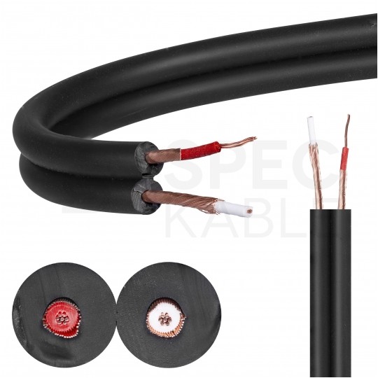 Kabel instrumentalny IY205 2x0,22mm2 Cu niezbalansowany czarny Klotz