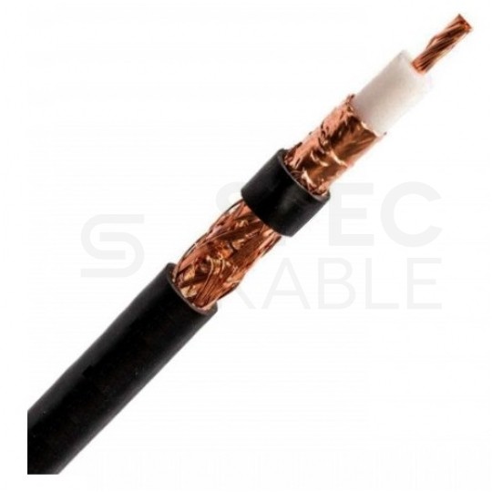 Kabel koncentryczny 50ohm RF-7 1,85/5,0/7,3mm Cu (oplot Cu 80%) czarny antenowy wewnętrzny Satec