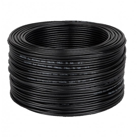 Kabel koncentryczny 50ohm RG174 0,48/1,52/2,8mm Cu (oplot Cu) antenowy wewnętrzny czarny Cabletech