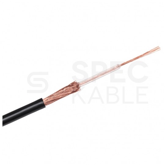 Kabel koncentryczny 50ohm RG174 0,48/1,52/2,8mm Cu (oplot Cu) czarny antenowy wewnętrzny Cabletech