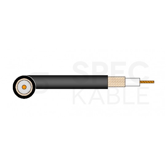 Kabel koncentryczny 50ohm RG213 2,25/7,2/10,3mm Cu (oplot Cu 94%) antenowy wewnętrzny czarny SATEC