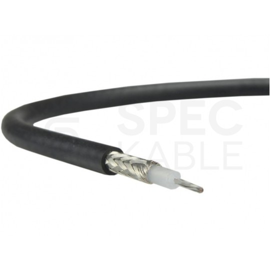 Kabel koncentryczny 50ohm RG58 0,9/3,0/4,95mm CuSn (oplot Cu) czarny antenowy wewnętrzny Technokabel