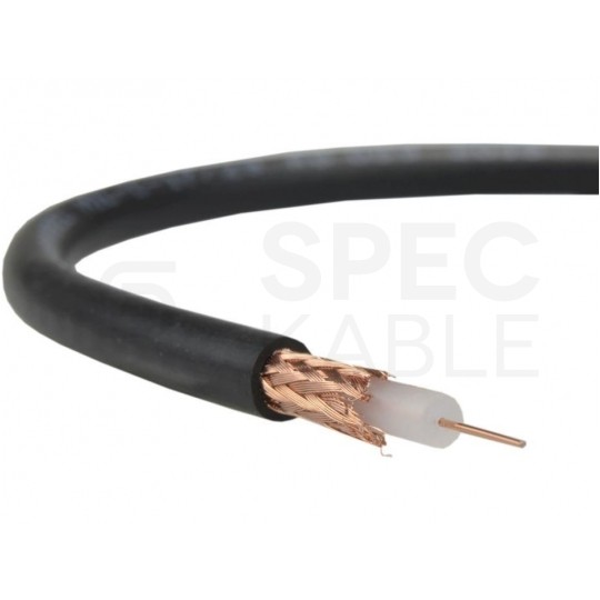 Kabel koncentryczny 75ohm RG59 0,59/3,7/6,15mm Fe-Cu (oplot Cu) czarny antenowy wewnętrzny Technokabel