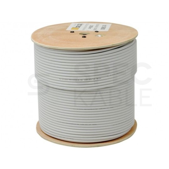 Kabel koncentryczny 75ohm RG6 tc’680CCS Tri-Shield 1,02/4,7/6,9mm CCS (oplot Al 80%) antenowy wewnętrzny biały TC'EQ