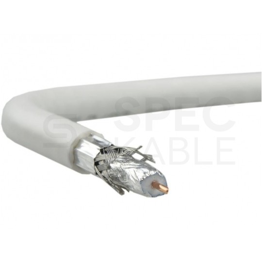 Kabel koncentryczny 75ohm RG6 tc’680CCS Trishield 1,02/4,7/6,9mm CCS (oplot Al 80%) biały antenowy wewnętrzny ELPIO
