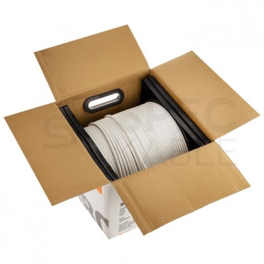 Kabel koncentryczny 75ohm RG6 tc’680CU Dual-Shield 1,0/4,7/6,9mm Cu (oplot Al 80%) antenowy wewnętrzny biały TC'EQ