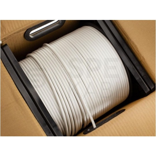 Kabel koncentryczny 75ohm RG6 tc’680CU Dual-Shield 1,0/4,7/6,9mm Cu (oplot Al 80%) antenowy wewnętrzny biały TC'EQ