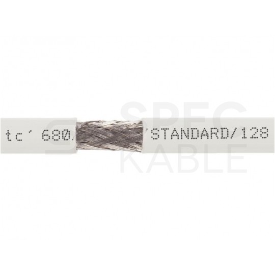 Kabel koncentryczny 75ohm RG6 tc’680CU Dual-Shield 1,0/4,7/6,9mm Cu (oplot Al 80%) antenowy wewnętrzny biały TC'EQ